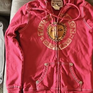 True religion hoodie big t threading